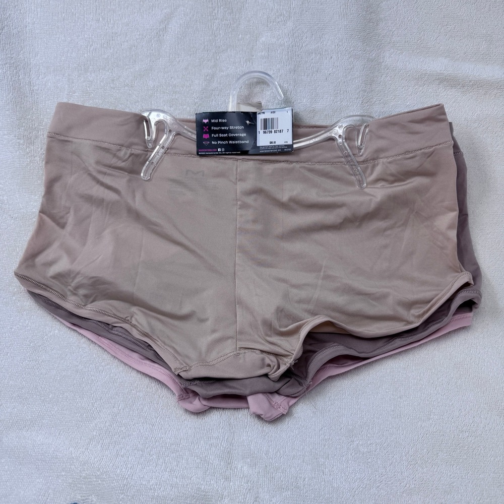 Maidenform Everyday Luxe Boyshort Panties 3 Pack Nude Pink Mid Rise DM3TBS Sz L - Picture 4 of 6
